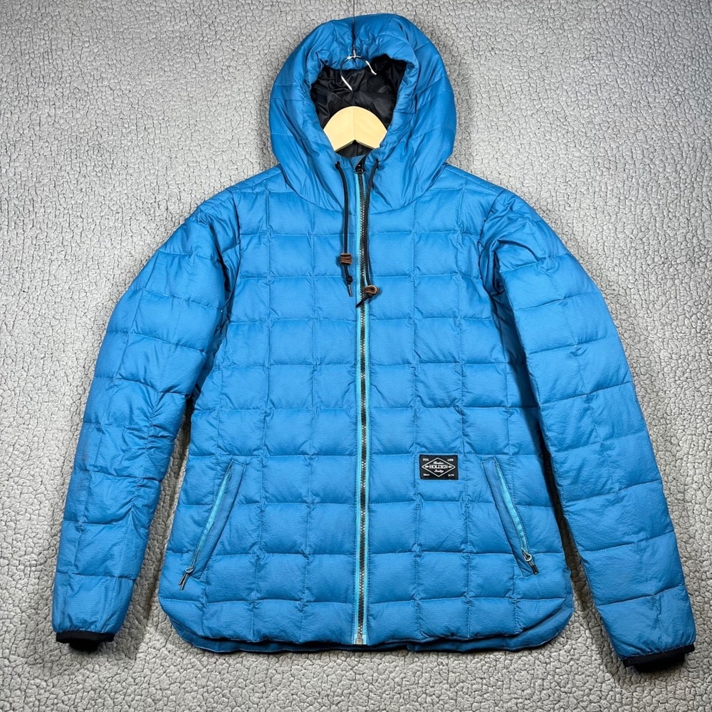 Holden Down Puffer Jacket Quilted Womens Small Blue Ripstop Hooded